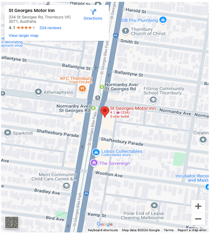 St Georges Motor Inn - Location Map